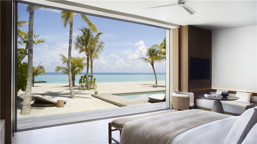 马尔代夫丽思卡尔顿酒店_双卧室沙滩泳池别墅